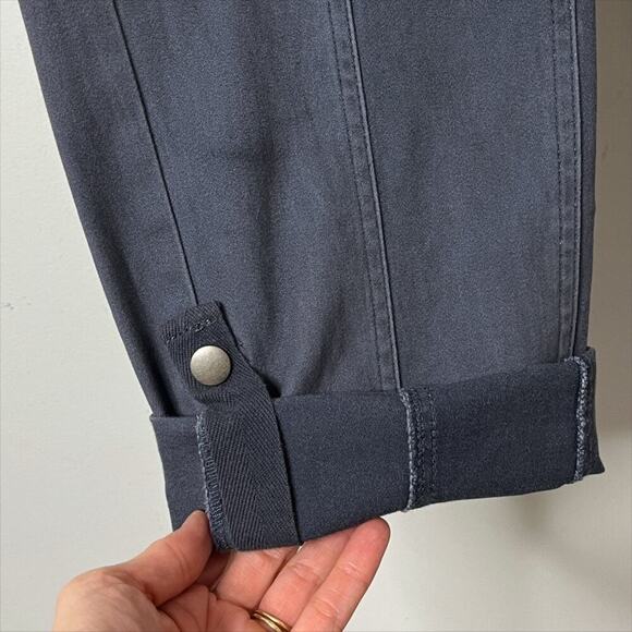 Motto Women's Utility Pants 10 Gray Blue Roll Cuff Soft Sateen Stretch Straight - Picture 5 of 12